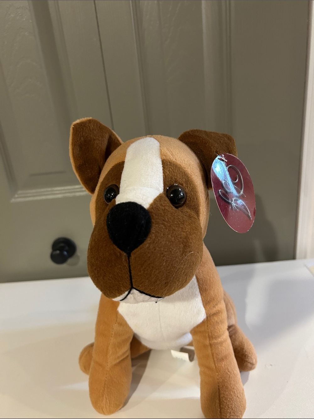BJ Plush Brown & White Boxer Dog Toy - Soft Pet Plush
